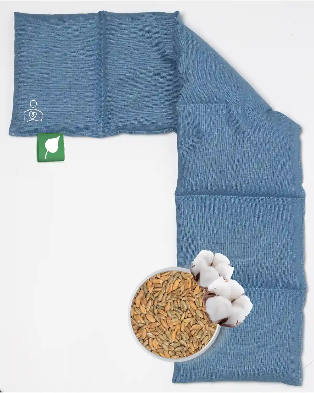 Getreidekissen 66x15cm, "Herzensmensch", Blau