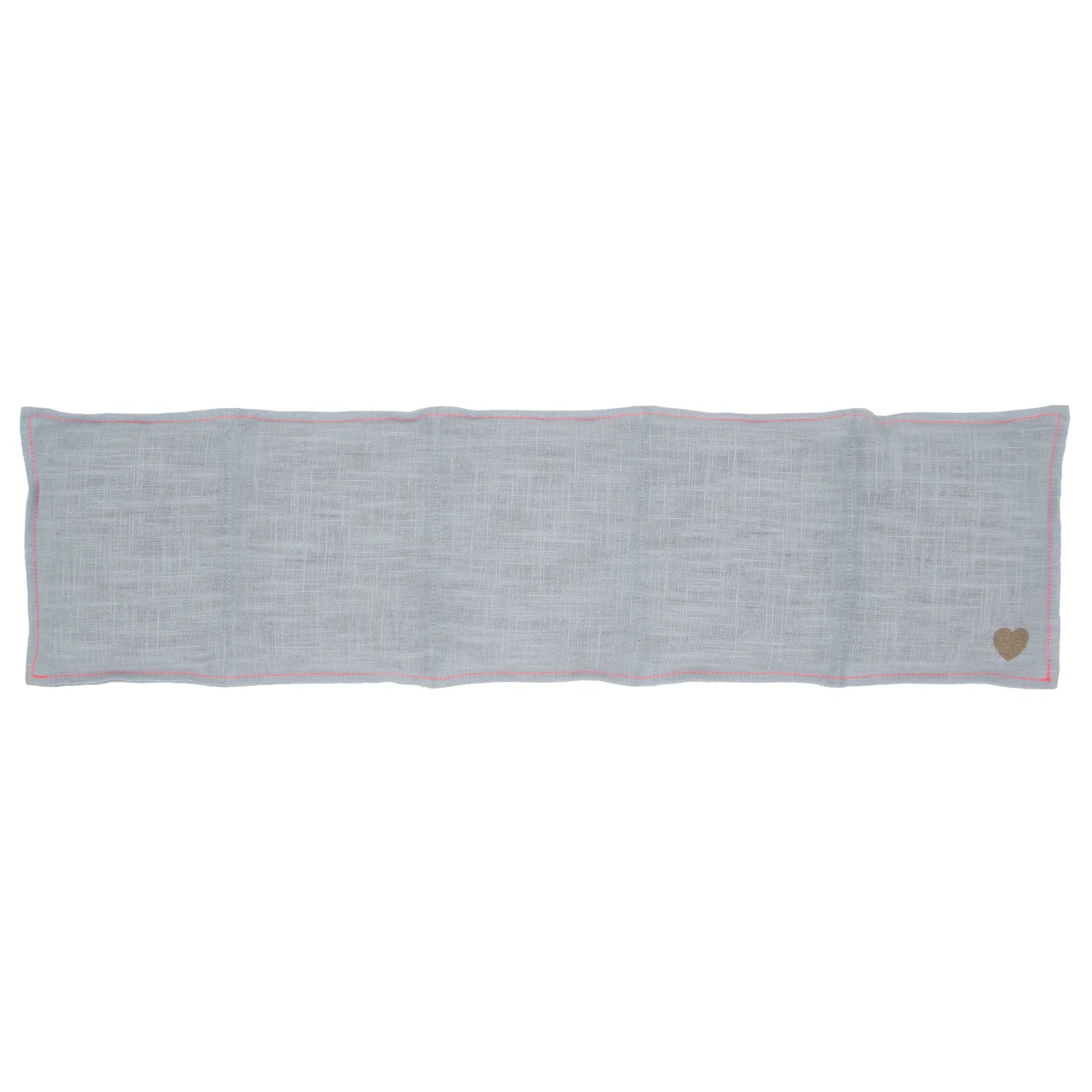 Leinen 5-Kammer Getreidekissen 55x15cm, Light Blue / Neonpink