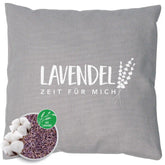 Lavendelkissen 20x20cm "Lavendel - Zeit für mich", Grau