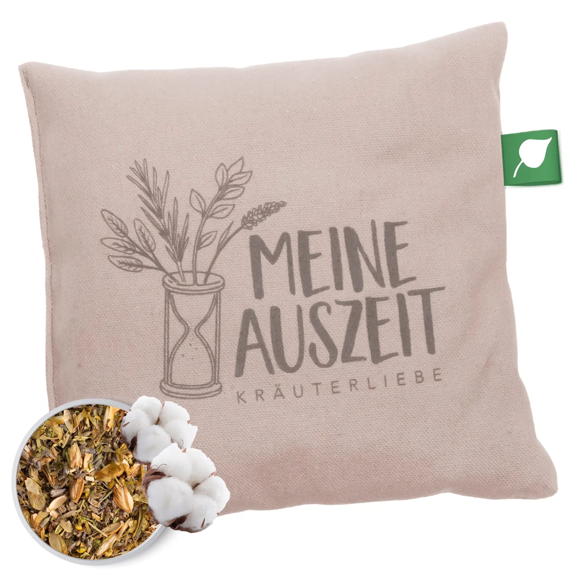 Kraeuterkissen, Meine Auszeit, taupe, Kraeutermischung, 20x20cm, 5120_1