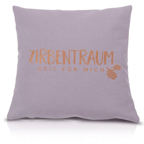 Zirbenkissen 40x40cm "Zirbentraum - Zeit für mich", Lilac