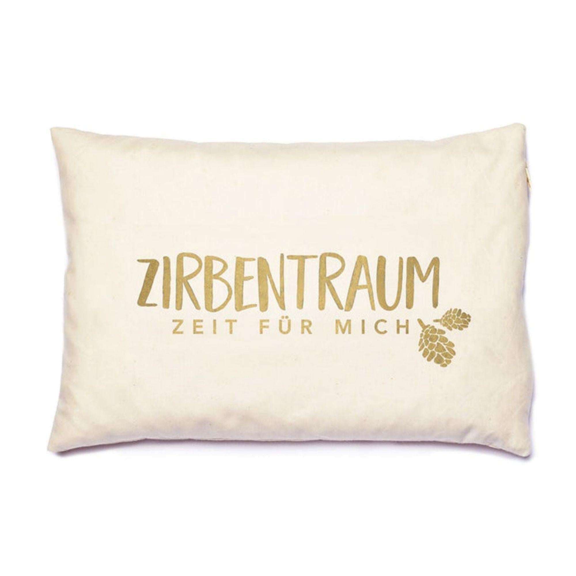 Zirbenkissen, Zirbentraum Zeit fuer mich, natur, Zirbenholz, 20x30cm, 5635_1