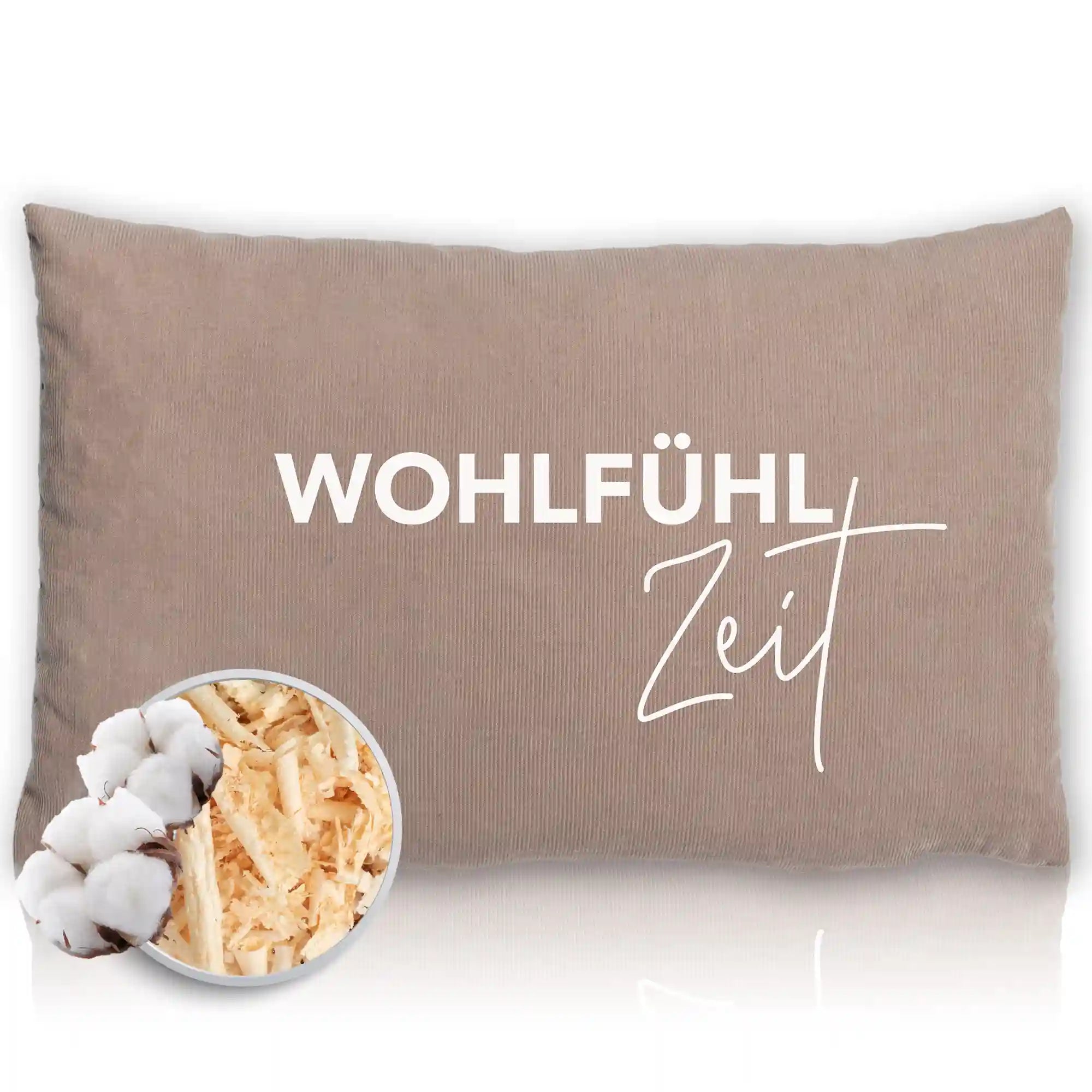 Zirbenkissen 20x30cm "WohlfühlZeit", Sand