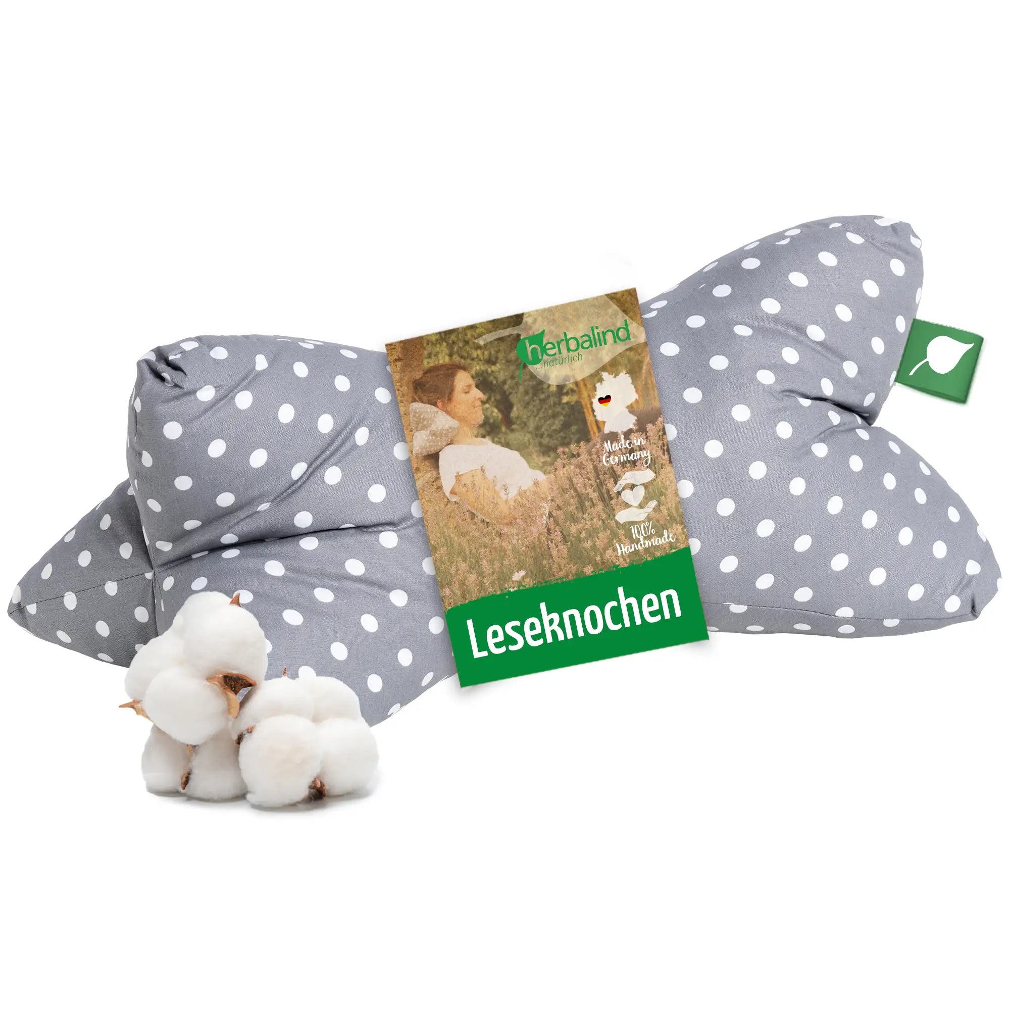 Leseknochen, grau, weiss gepunktet, 40x18cm, 5800_1