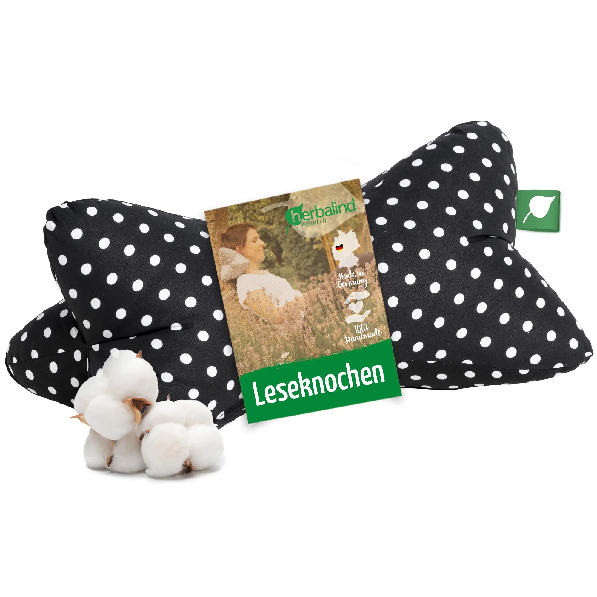 Leseknochen, schwarz, weiss gepunktet, 40x18cm, 5807_1