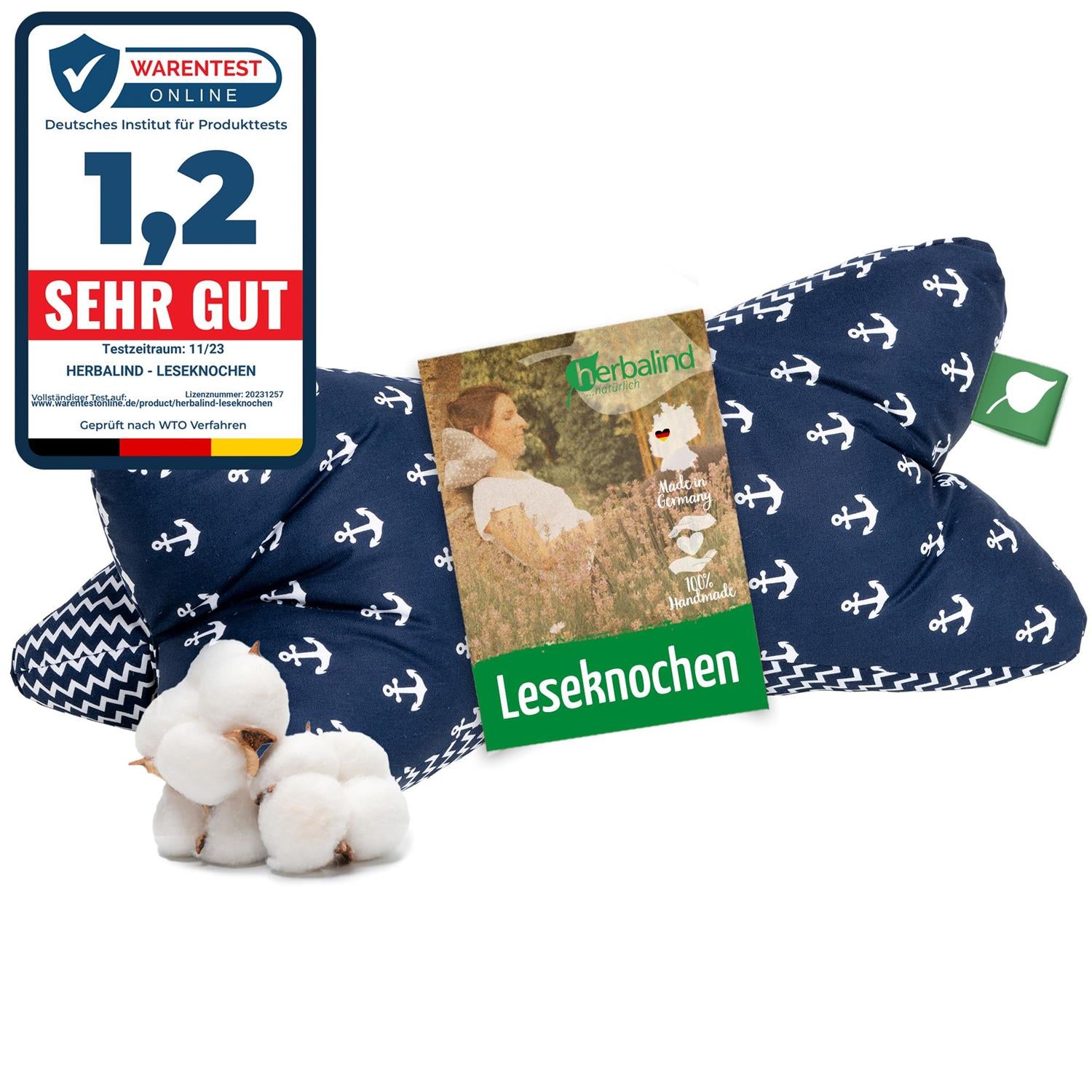 Leseknochen, blau, Anker-Welle, 40x18cm, 5809_2