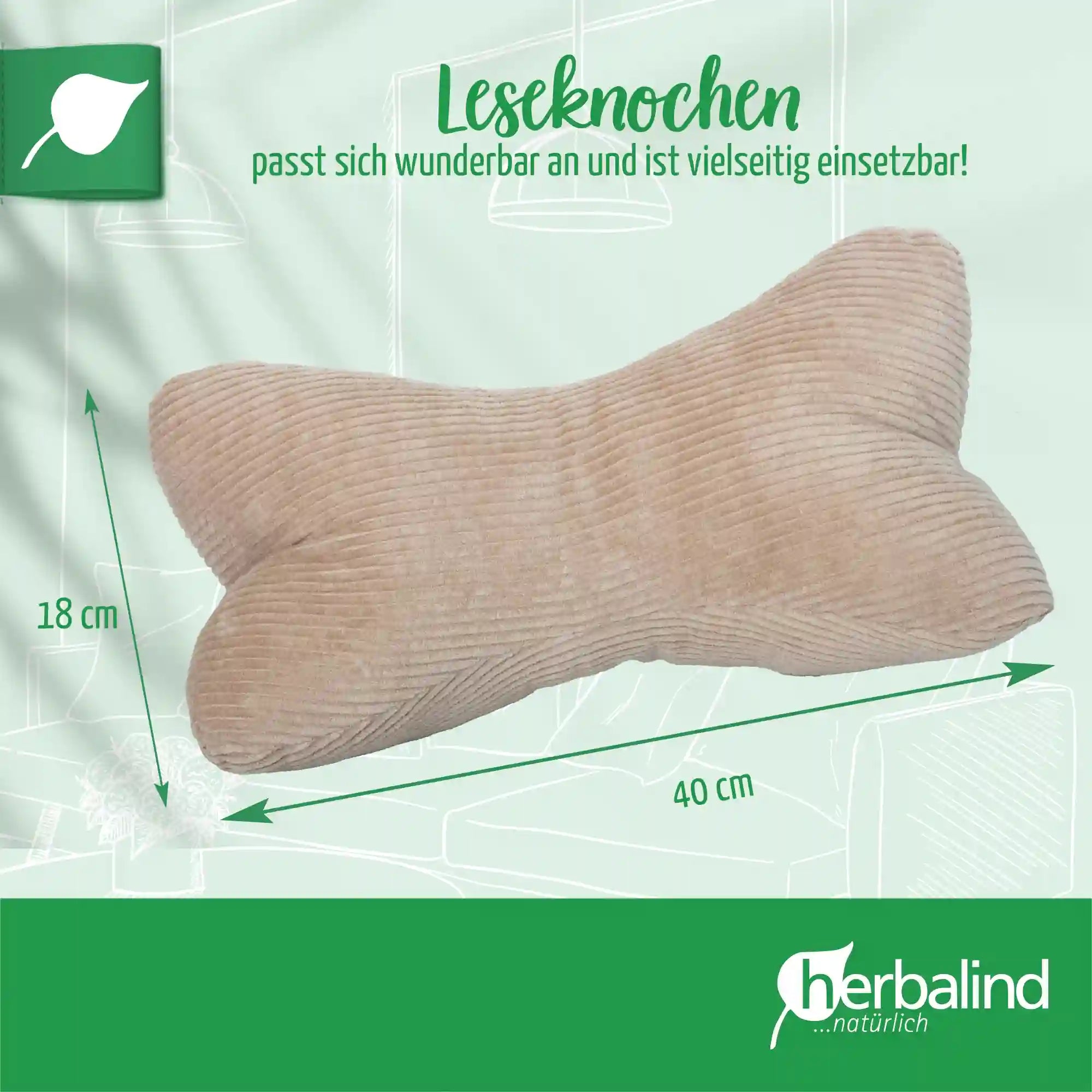 Leseknochen 40x18cm, Cord Kamel