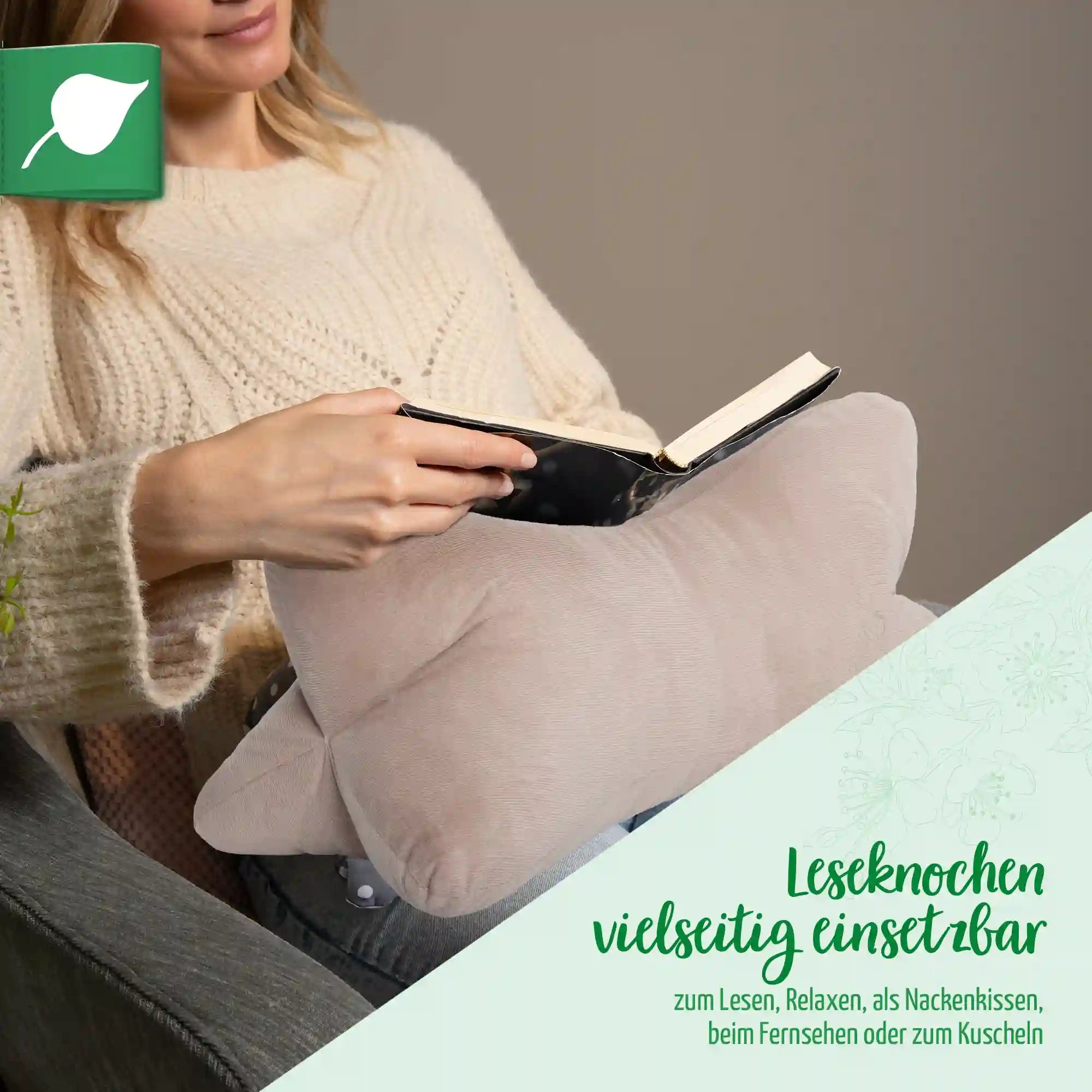 Leseknochen 40x18cm, Babycord braun