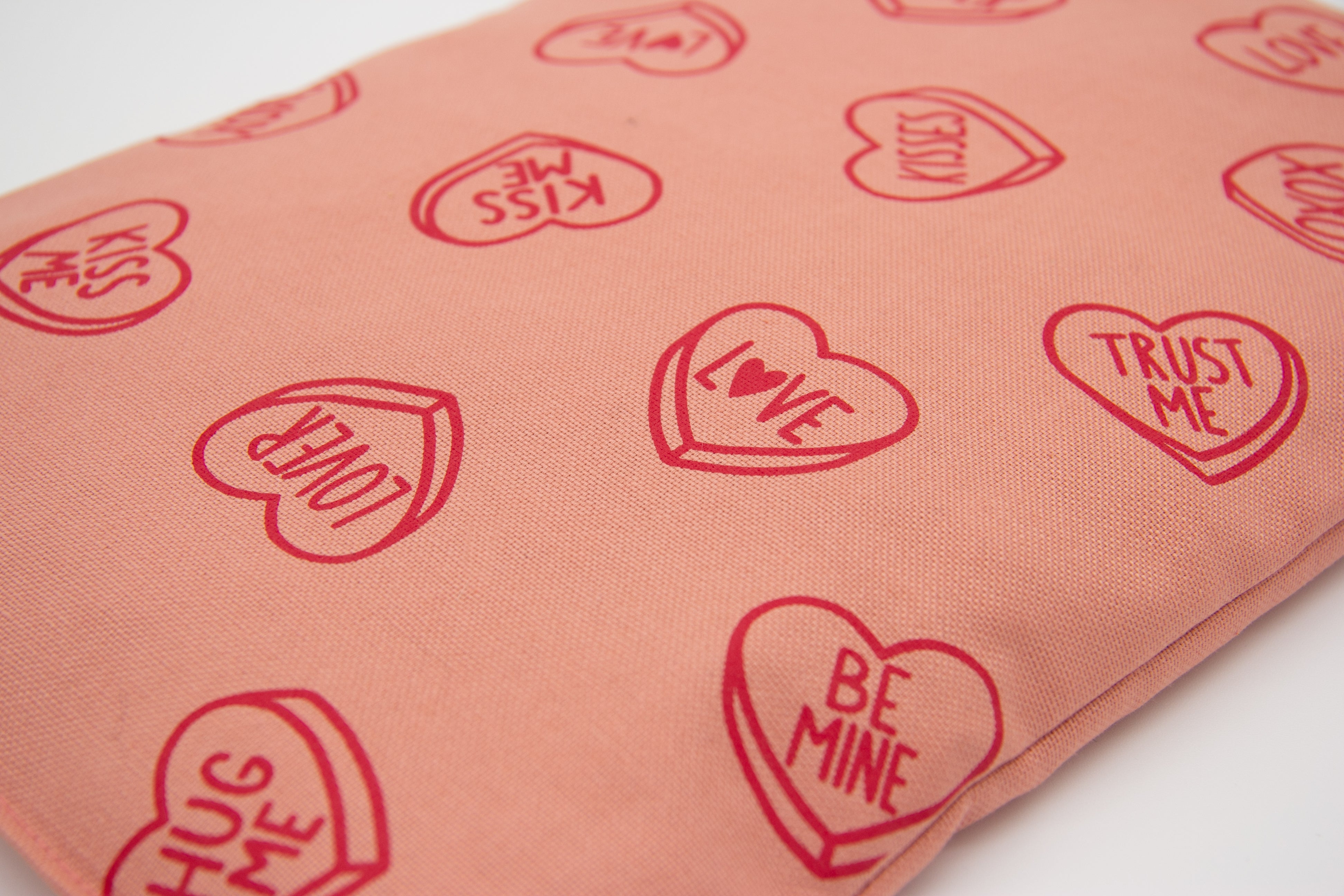 Kirschkernkissen 30x20cm, Herzchen Allover, Blush