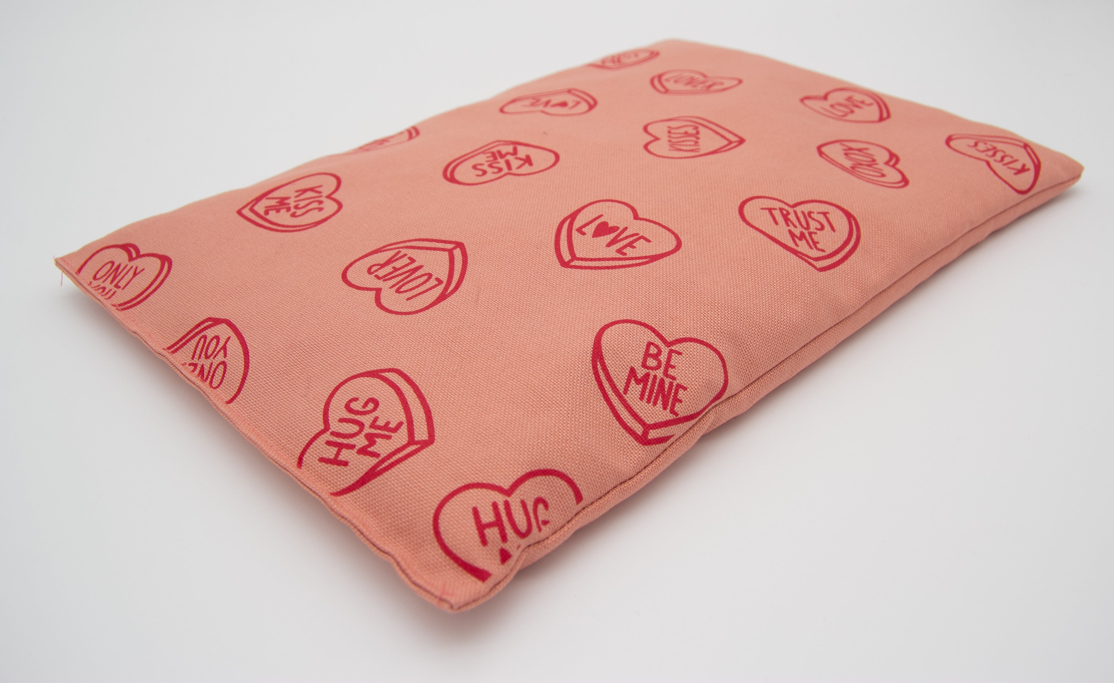 Kirschkernkissen 30x20cm, Herzchen Allover, Blush