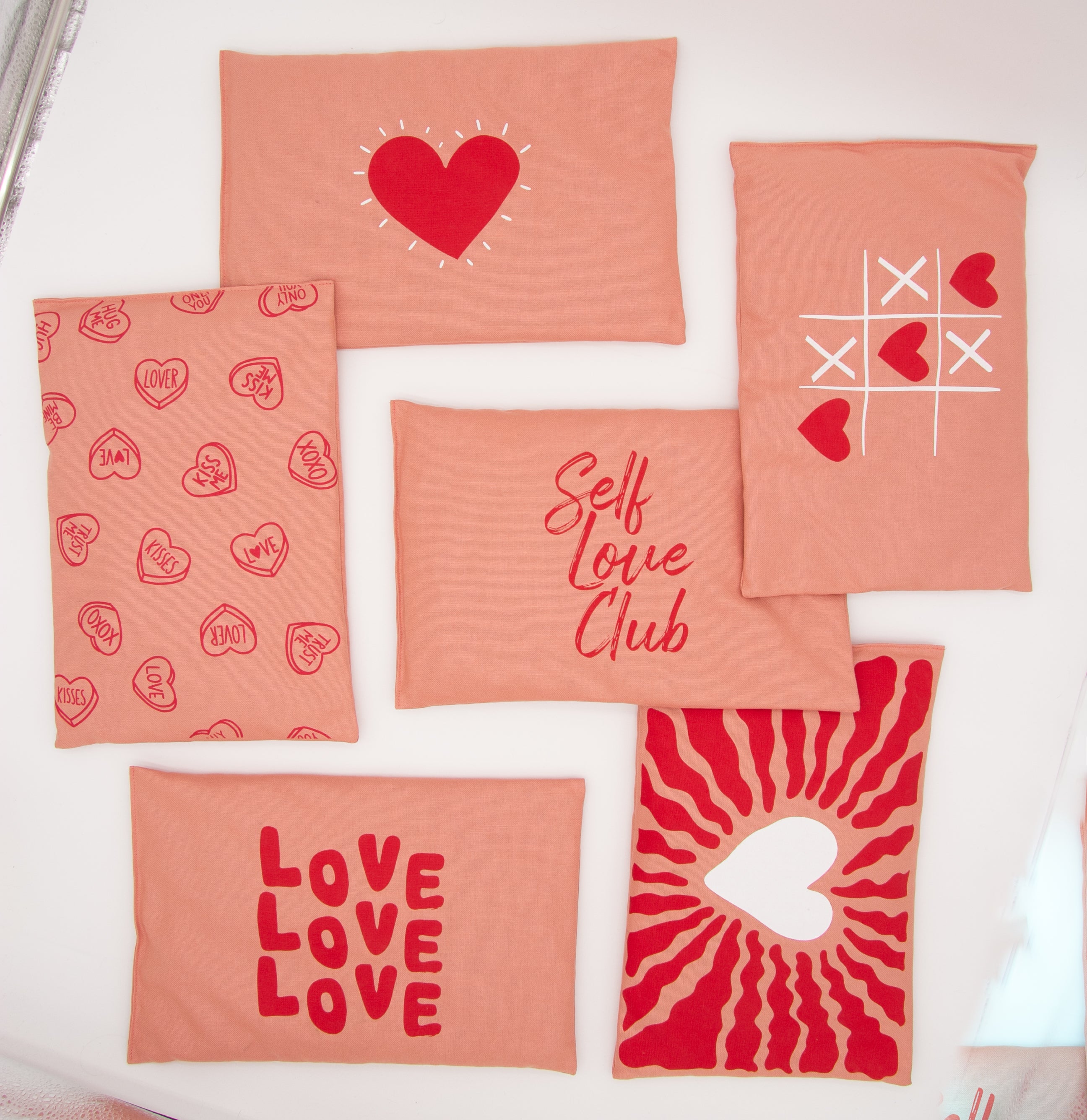 Kirschkernkissen 30x20cm, Herz rot, Blush