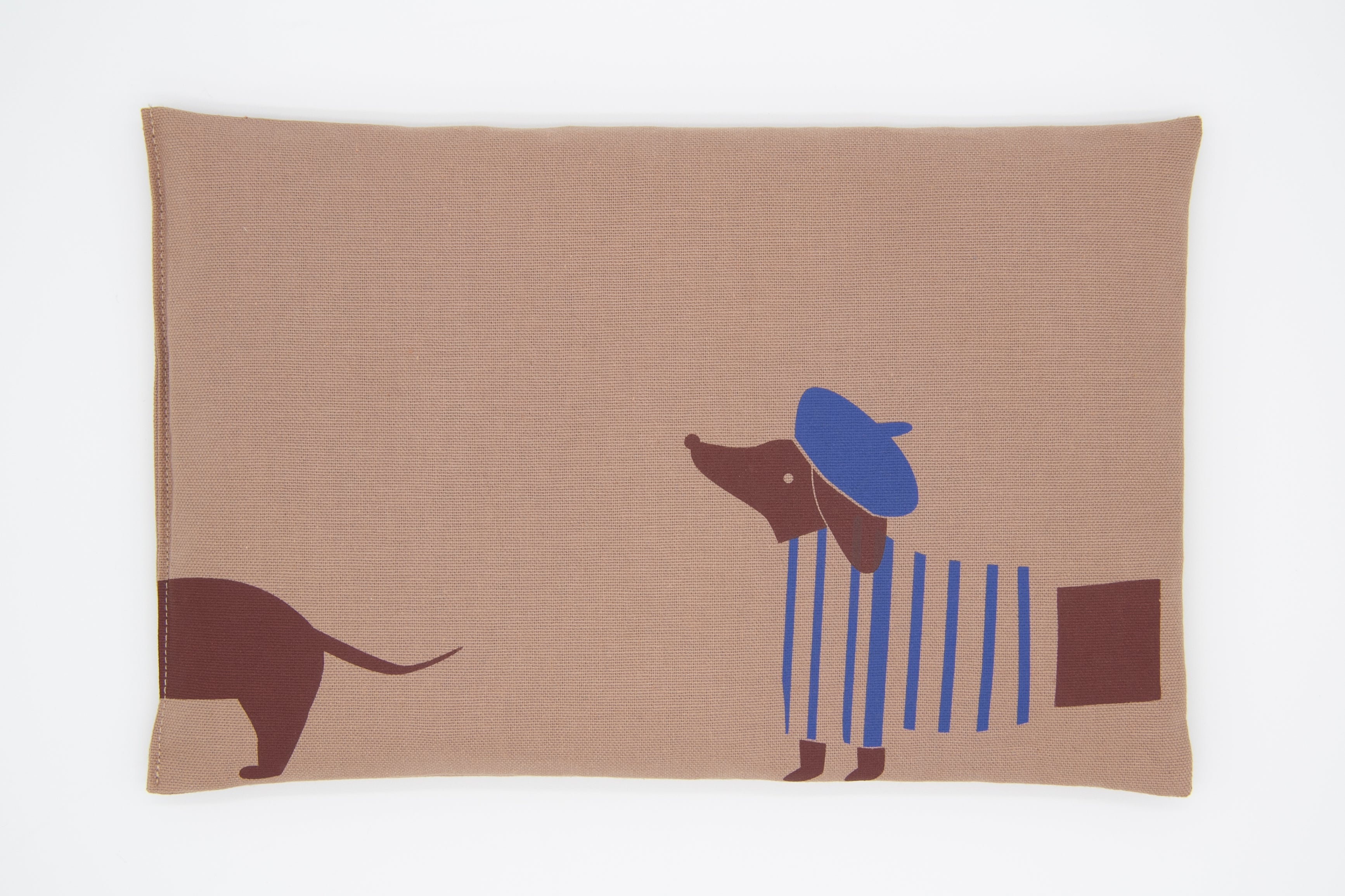 Kirschkernkissen 30x20cm, Dackel, Taupe