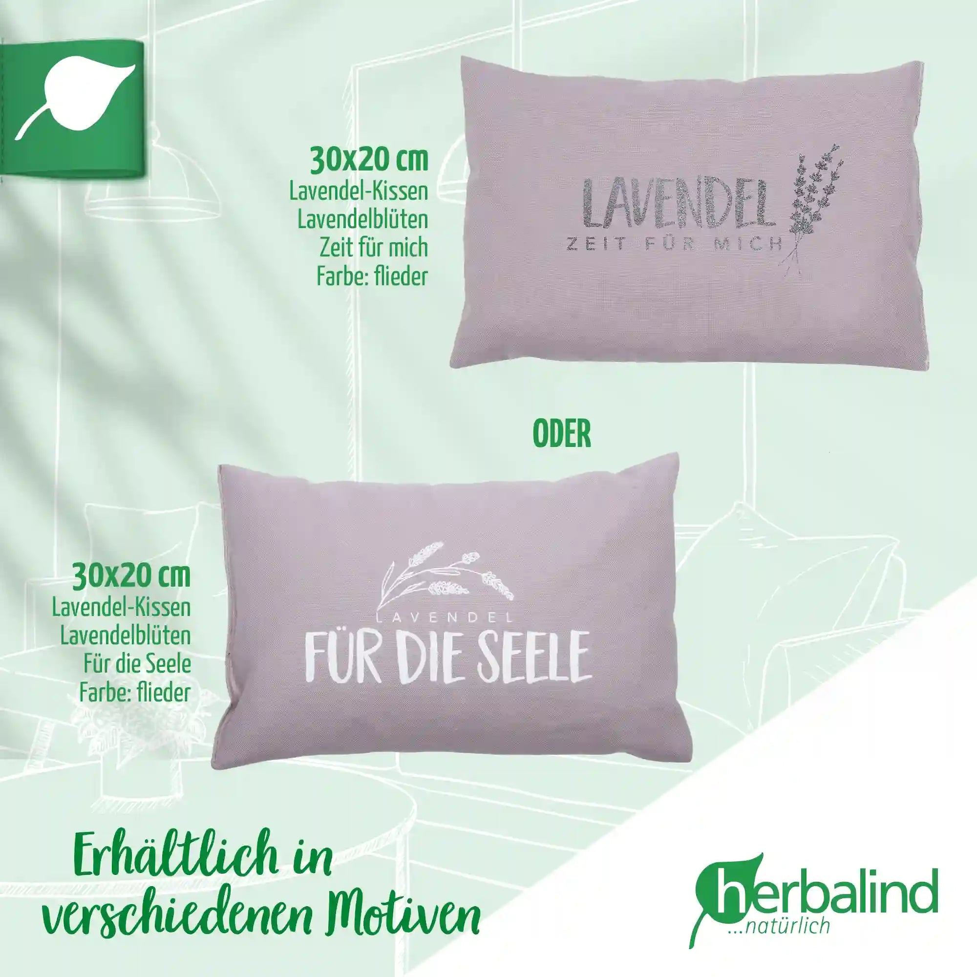 Kraeuterkissen, Fuer die Seele, flieder, Lavendel, 20x30cm, 5046_5