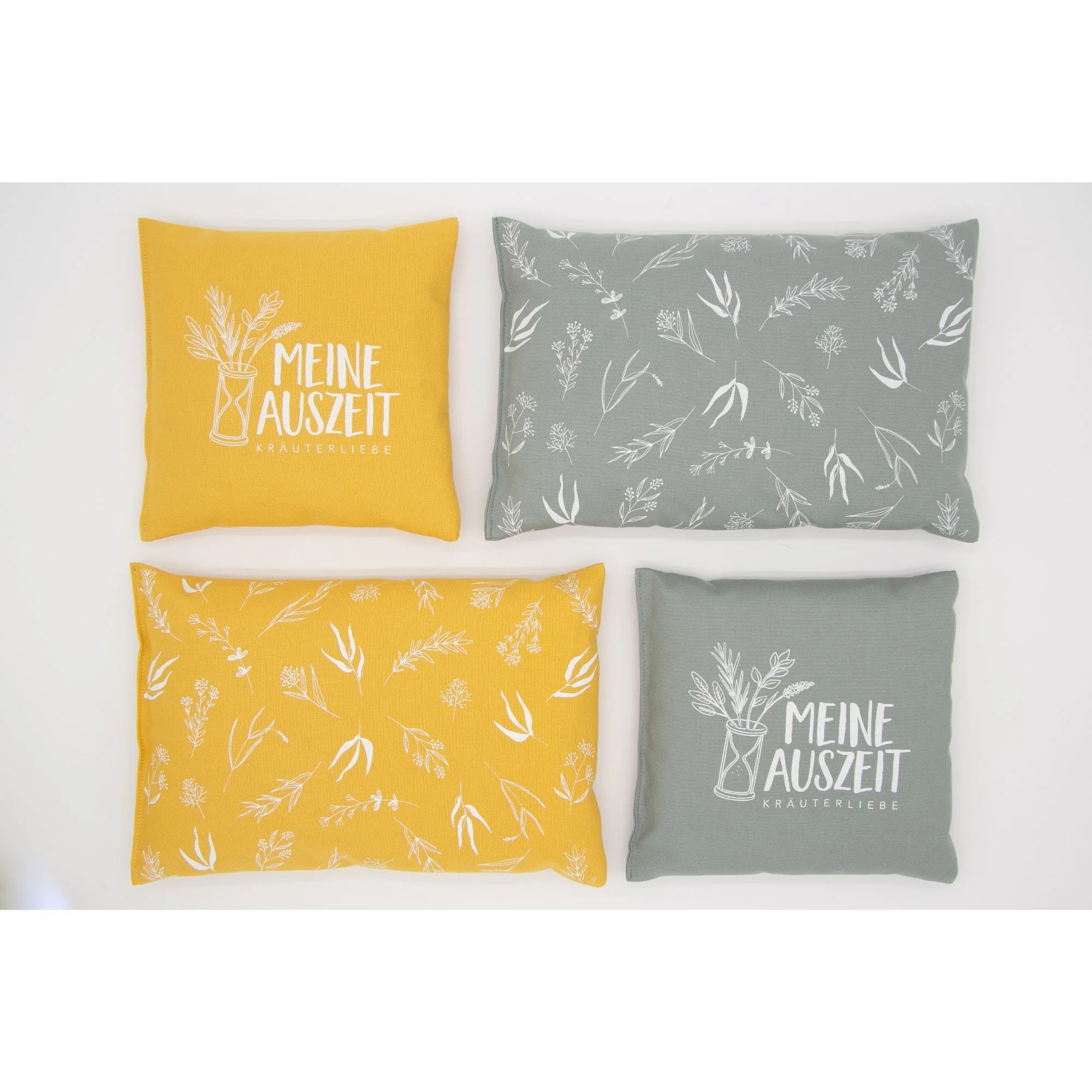 Kräuterkissen 20x20cm, "Meine Auszeit - Salbei & Minze", Lindgrün
