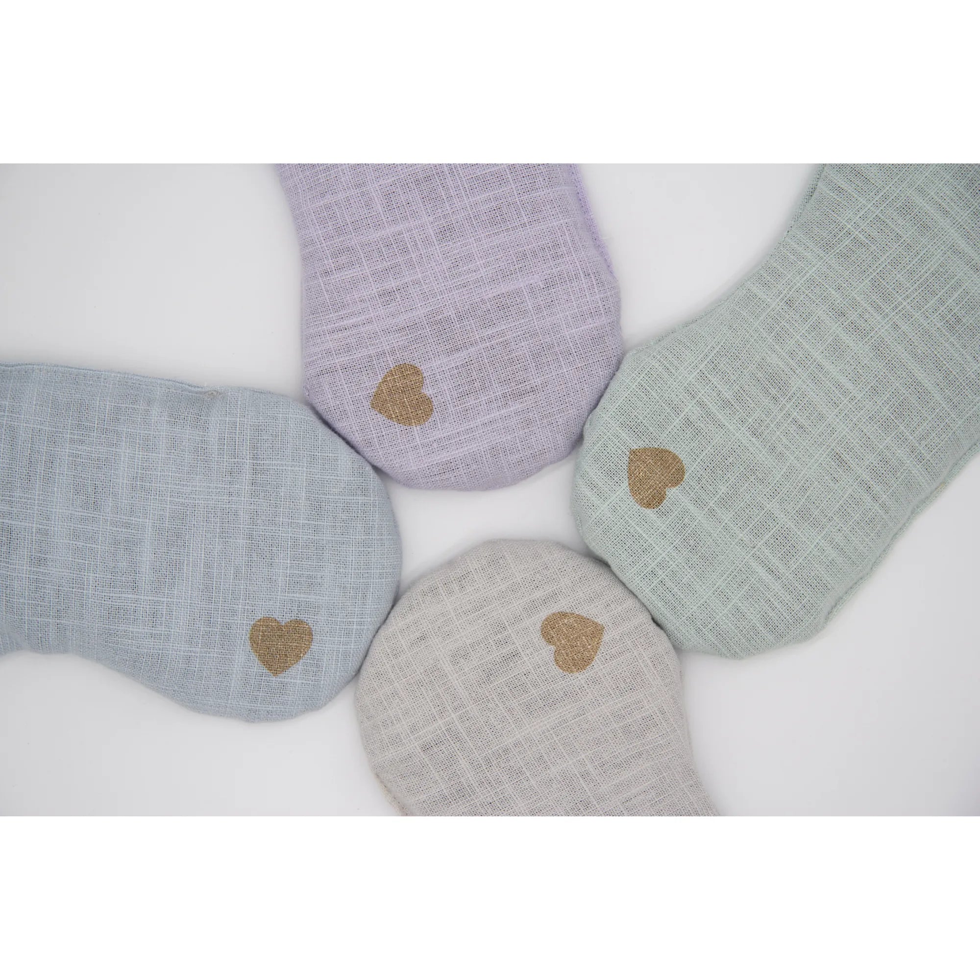 Augenkissen Leinen mit Rapssamen Baby Blue Herzchen