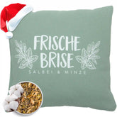 Kräuterkissen 20x20cm "Frische Brise - Salbei & Minze", Lindgrün